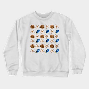 Seashells, sea stars and fish Crewneck Sweatshirt